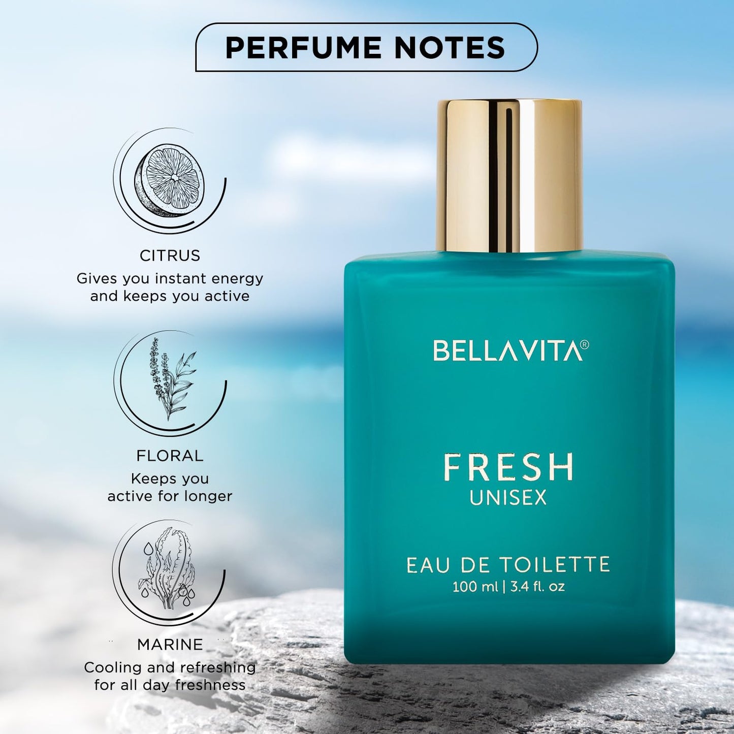 Bellavita Premium Fresh Unisex Eau De Toilette Perfume 100 Ml