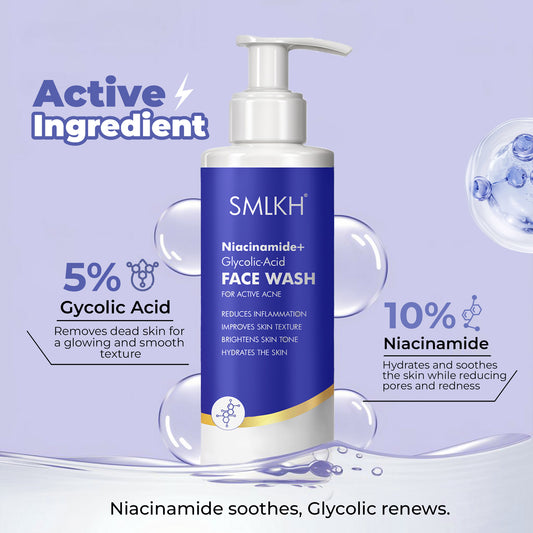 Niacinamide with Extract of Glycolic Acid – Deep Cleanser for Glowing, Oily Skin Face Wash (200 ml)