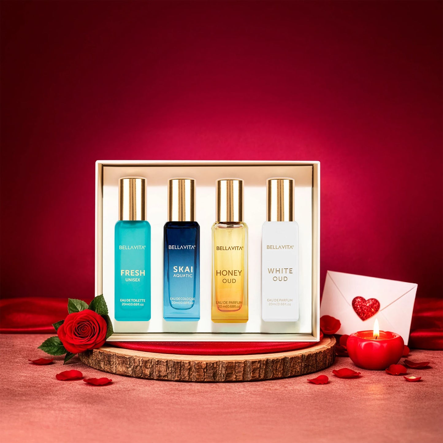 Bellavita Premium Luxury Unisex Perfume Gift Set (4 Pc 20 Ml Each)