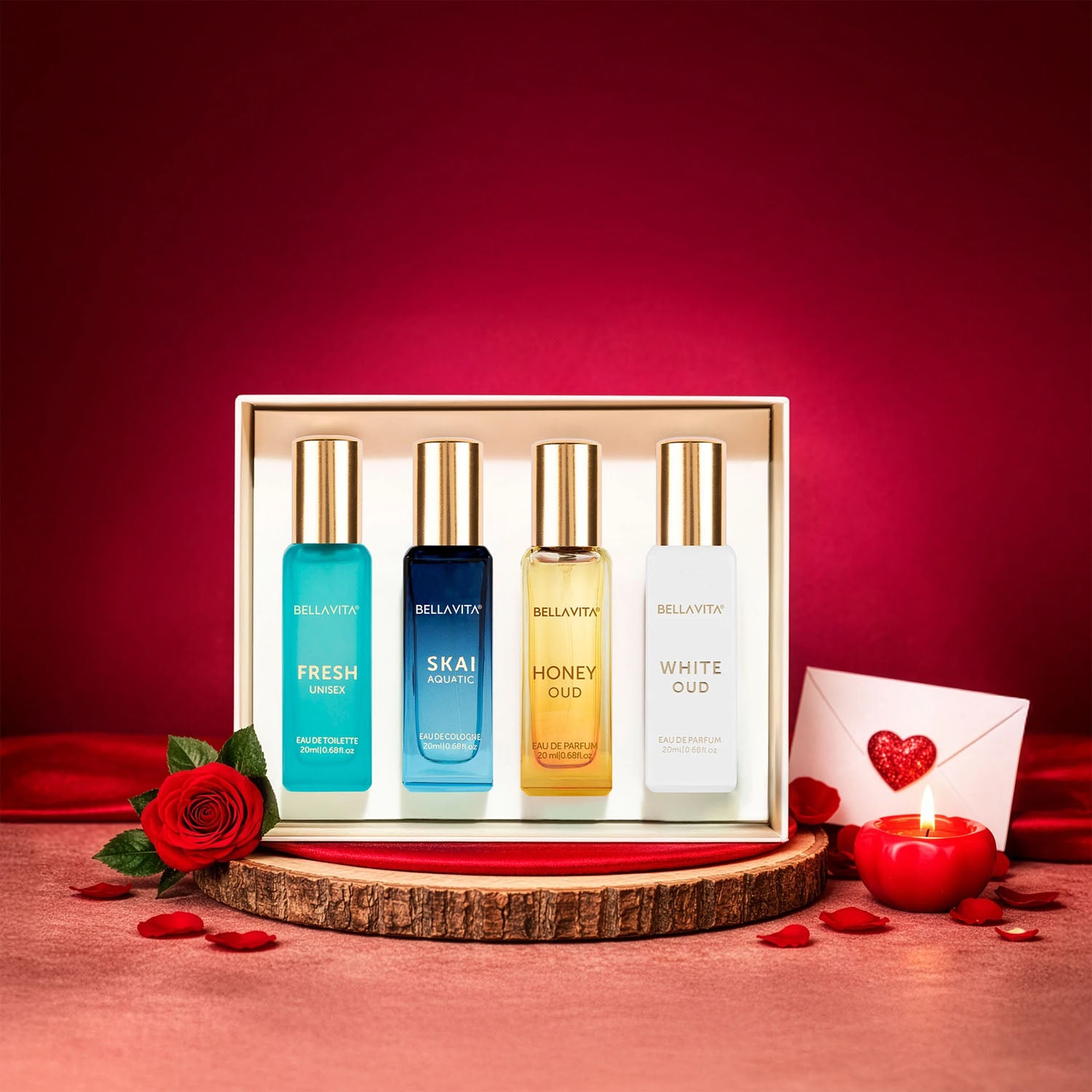 Bellavita Premium Luxury Unisex Perfume Gift Set (4 Pc 20 Ml Each)