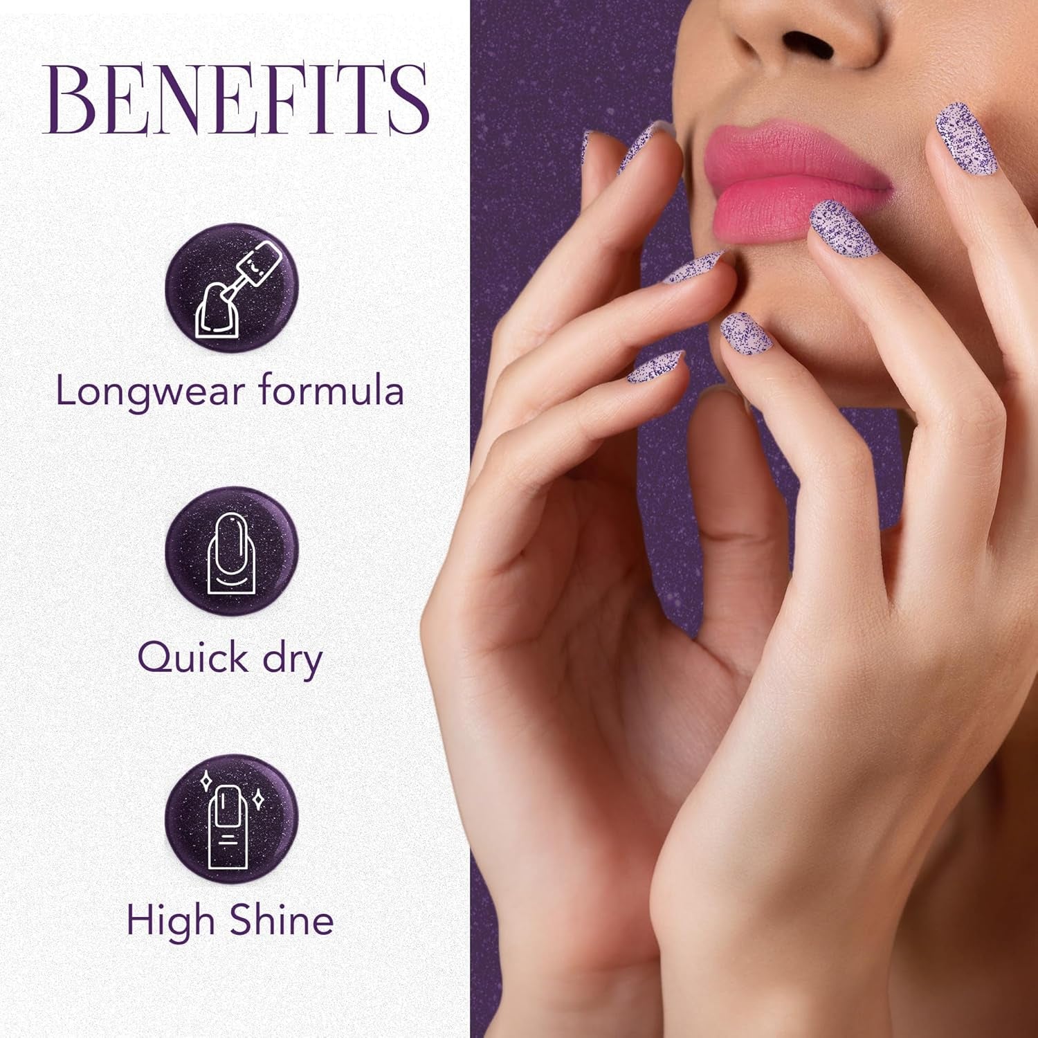 Og Beauty Purple Dazzle Starlet Glitter Nail Paint (10 Ml  1 Pc)