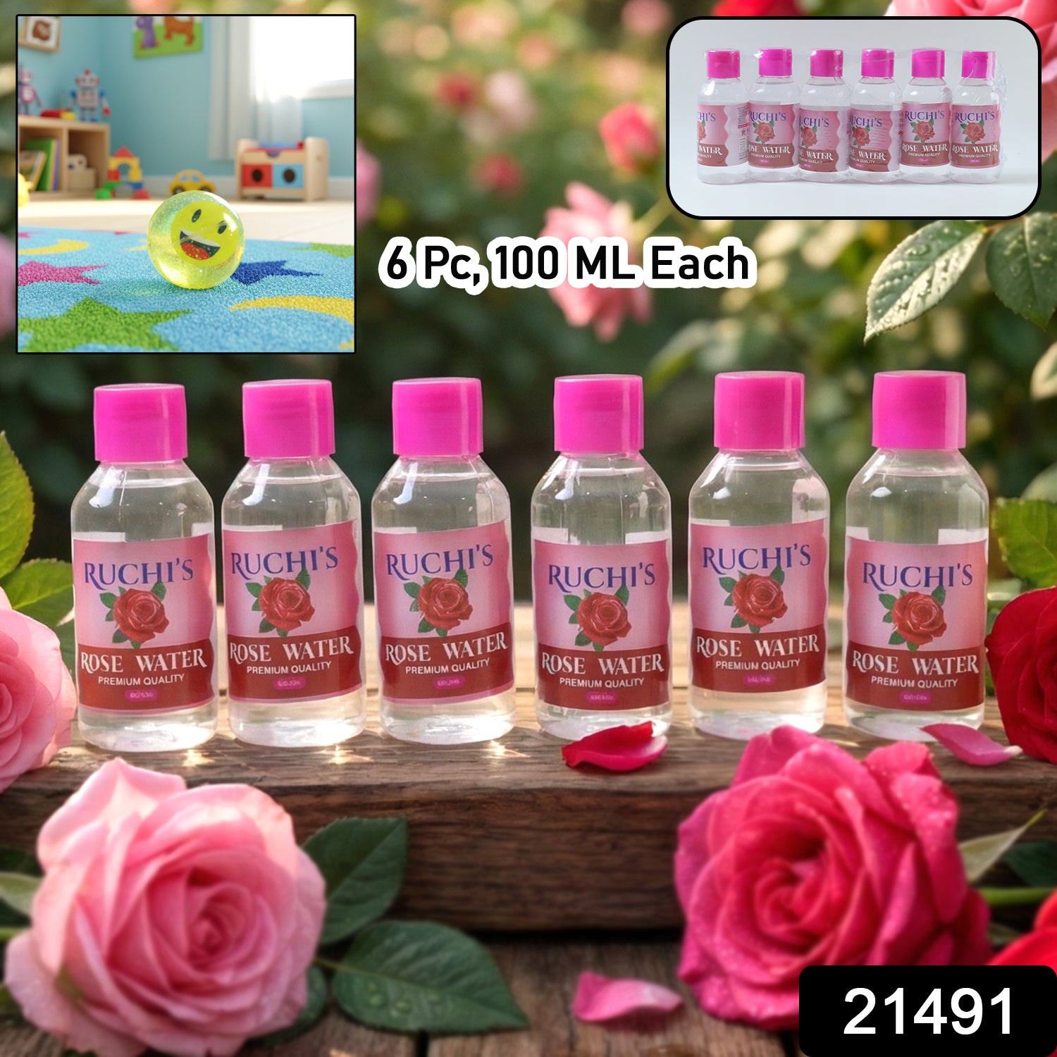 Premium Rose Water Face Cleanser (6 Pc 100 Ml Each)