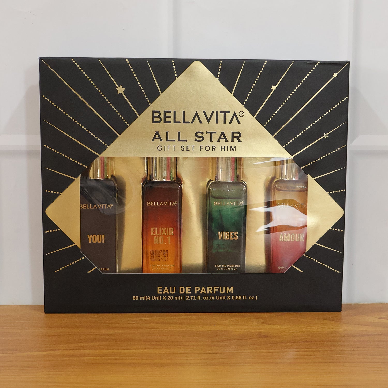 Bellavita Premium All Star Perfume Gift Set (4 Pc 20 Ml Each)