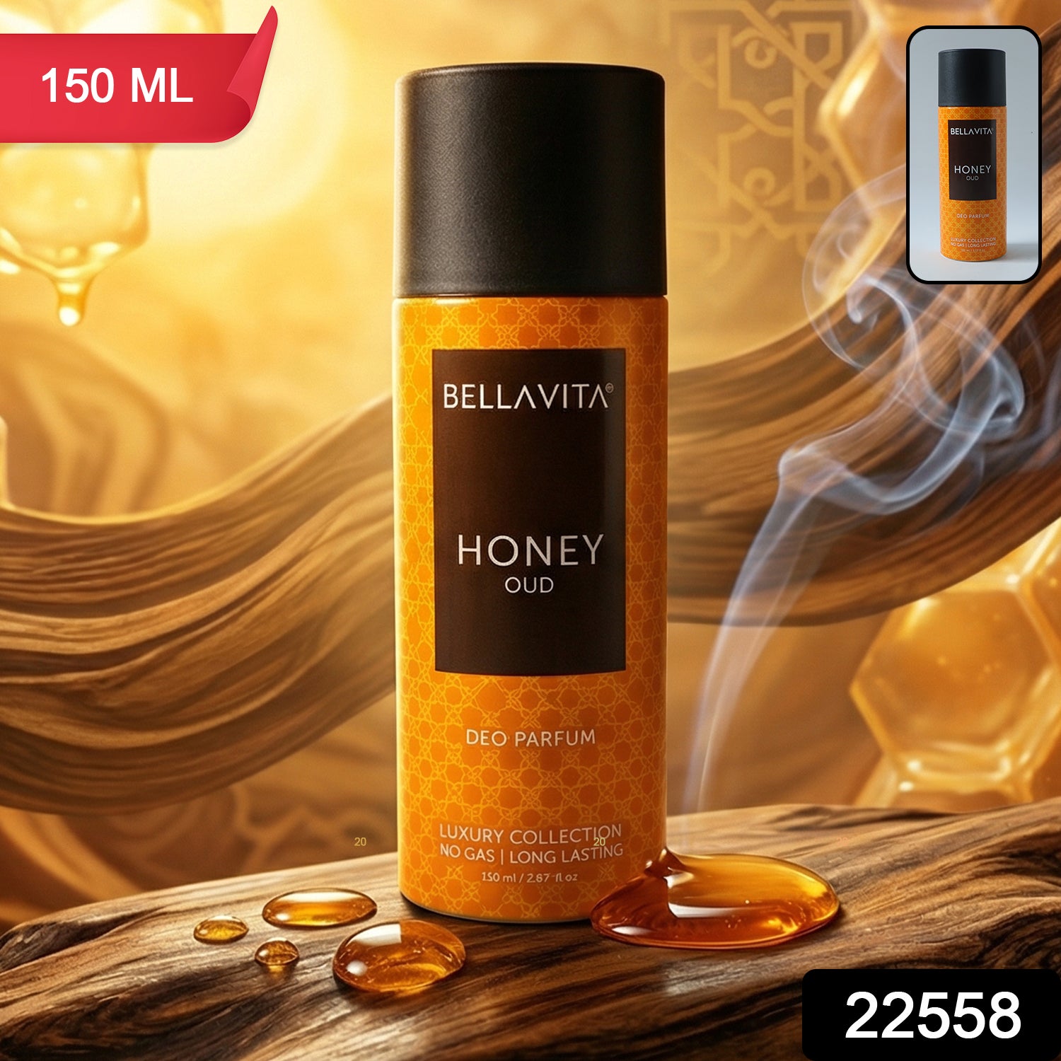 Bellavita Premium Honey Oud Deo Perfume (150 Ml)