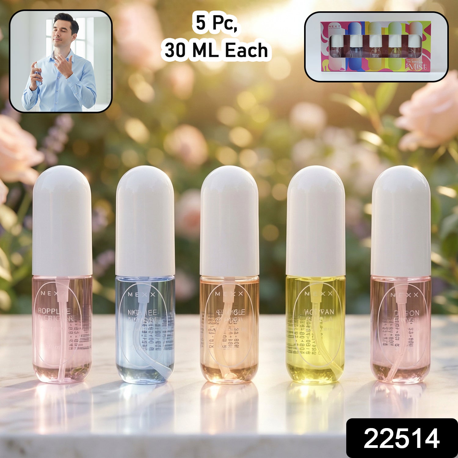 Next Mist Luxury Fragrances Mini Perfume Spray Gift Set (5 Pc 30 Ml Each)