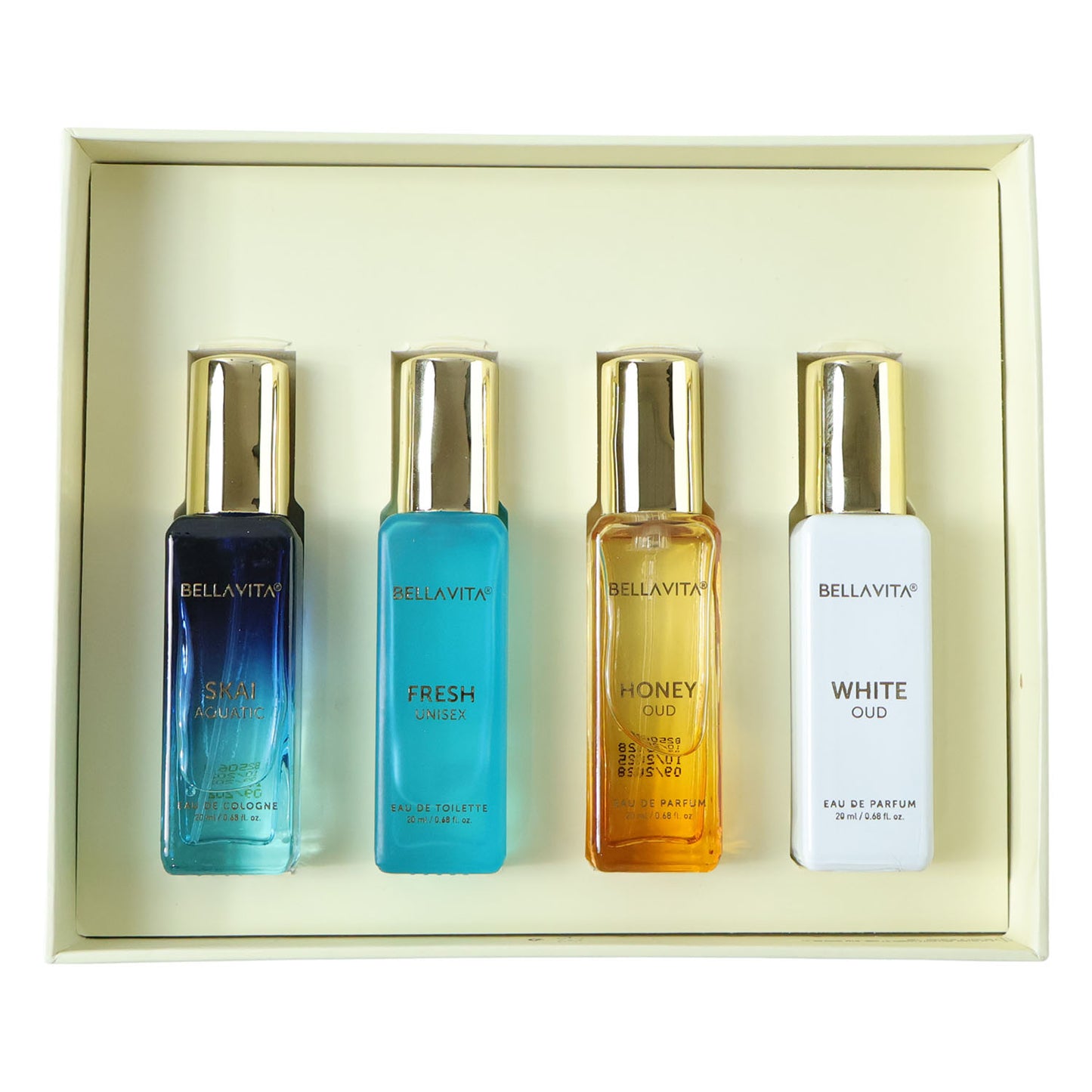 Bellavita Premium Luxury Unisex Perfume Gift Set (4 Pc 20 Ml Each)