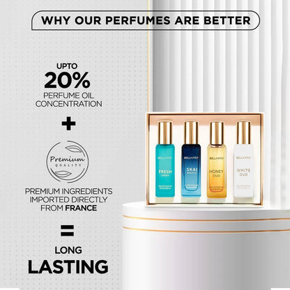 Bellavita Premium Luxury Unisex Perfume Gift Set (4 Pc 20 Ml Each)