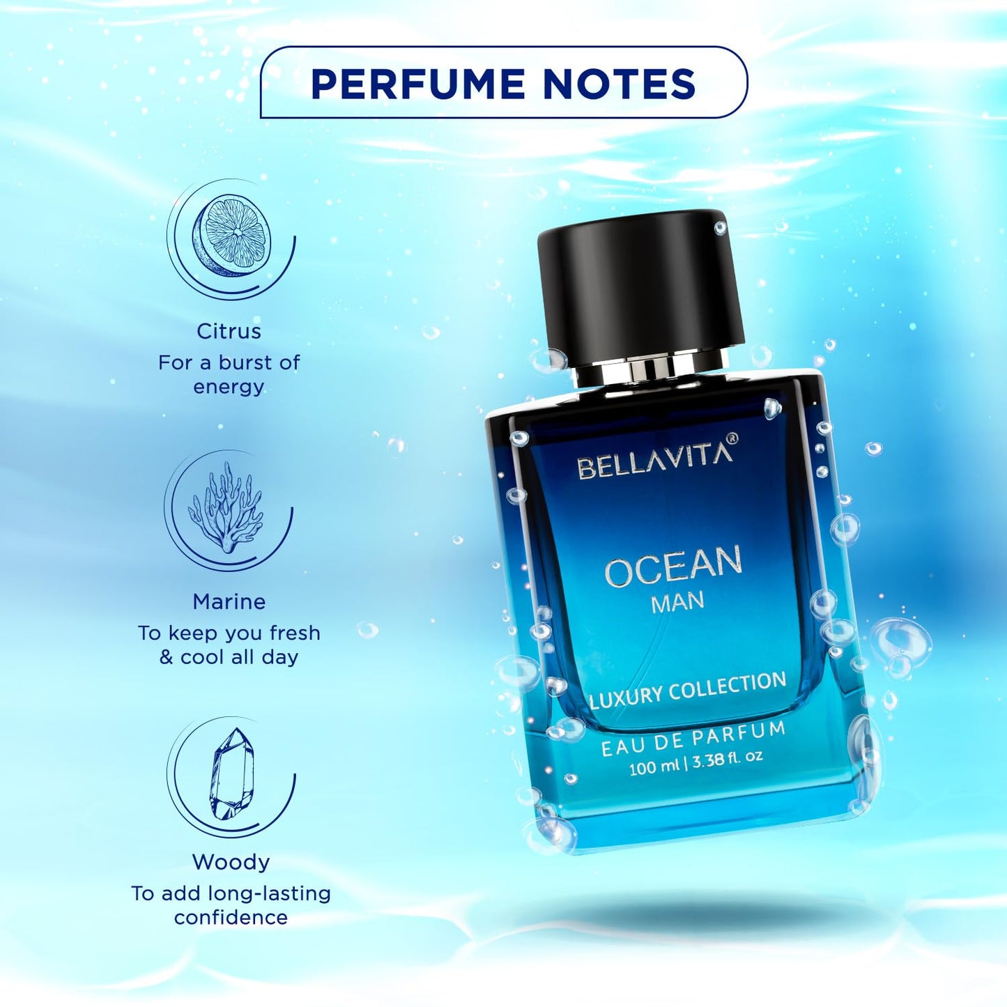 Bellavita Premium Ocean Man Eau De Perfume 100 Ml