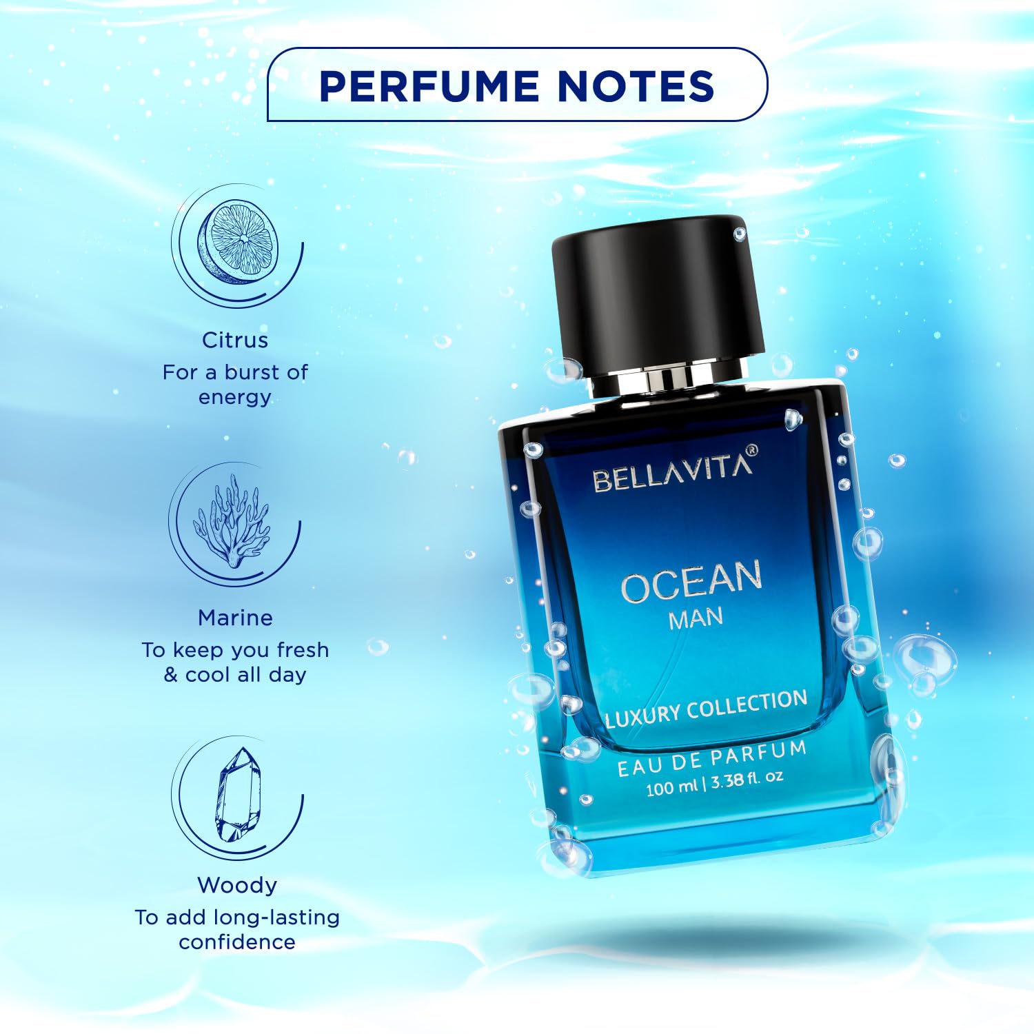 Bellavita Premium Ocean Man Eau De Perfume 100 Ml