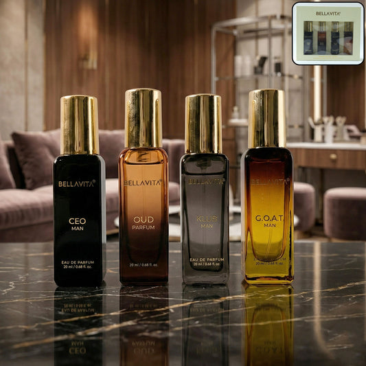Bellavita Mens Luxury Perfume Gift Set (4 Pc 20 Ml Each)